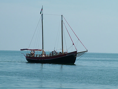 Balchik, barco, navio de, Bulgária, mar, Mar Negro