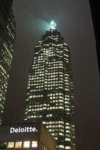 staden, höghus, På natten, staden på natten, Toronto, Skyline