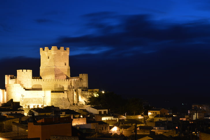 zgodovinski, srednjeveške, grad, spomenik, arhitektura, Španija, stolp