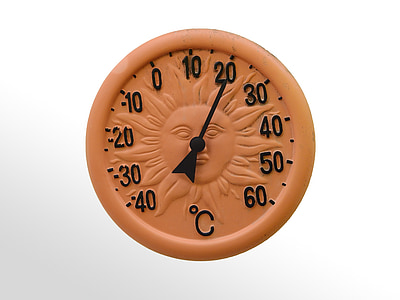 termômetro, barómetro, relógio, som, Tonkunst, grau, cerâmica