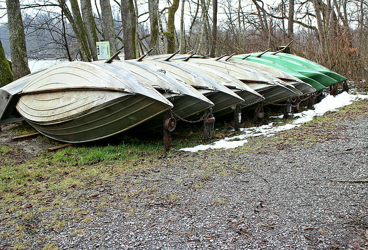 boot, boats, rowing boats, rowing boat, bank, on land, stock