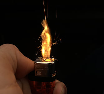 use the lighter, fire, ignite, on fire, light weight, hands, flames