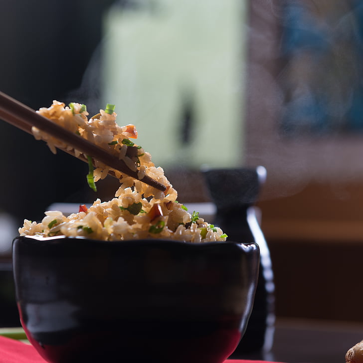 appetizer, blur, bowl, ceramic, chopsticks, close -up, cuisine