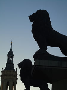 leon, statue, sculpture, iron, decoration, architecture, monument