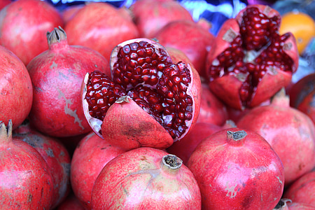 pomegranate, fruit, pomegranates, seeds, food, freshness, red
