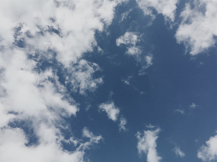 bianco, nuvole, blu, cielo, giorno, Sfondi gratis, nube - cielo