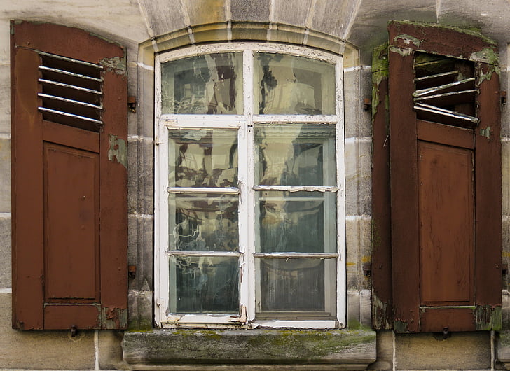 finestra, vecchio, rovina, Vecchia finestra, storicamente, dell'otturatore
