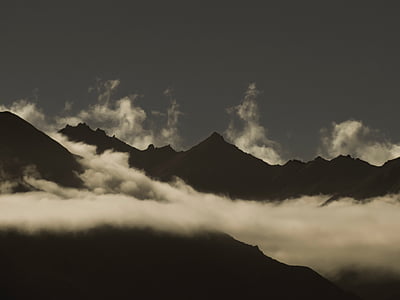 Gunung, Highland, awan, langit, puncak, Ridge, pemandangan