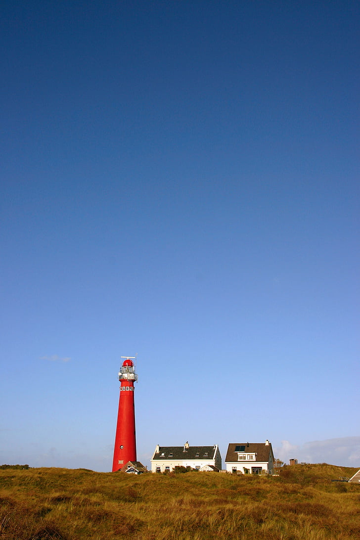 Lighthouse, Schiermonnikoog, ön, Nederländerna, havet, Sky, kusten