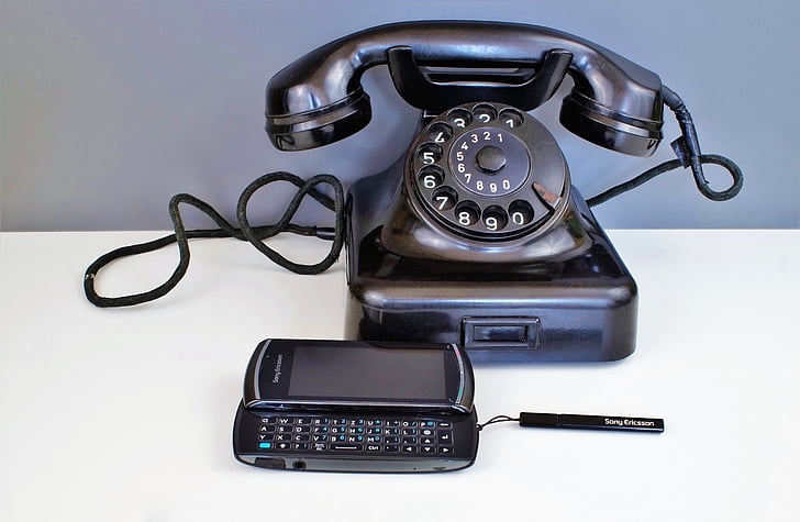 telefon, ambulant foretage en opringning, Bakelit, Dial, kommunikation, callcenter, tastatur