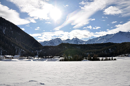 Østrig, Alpine, bjerge, Sky, skyer