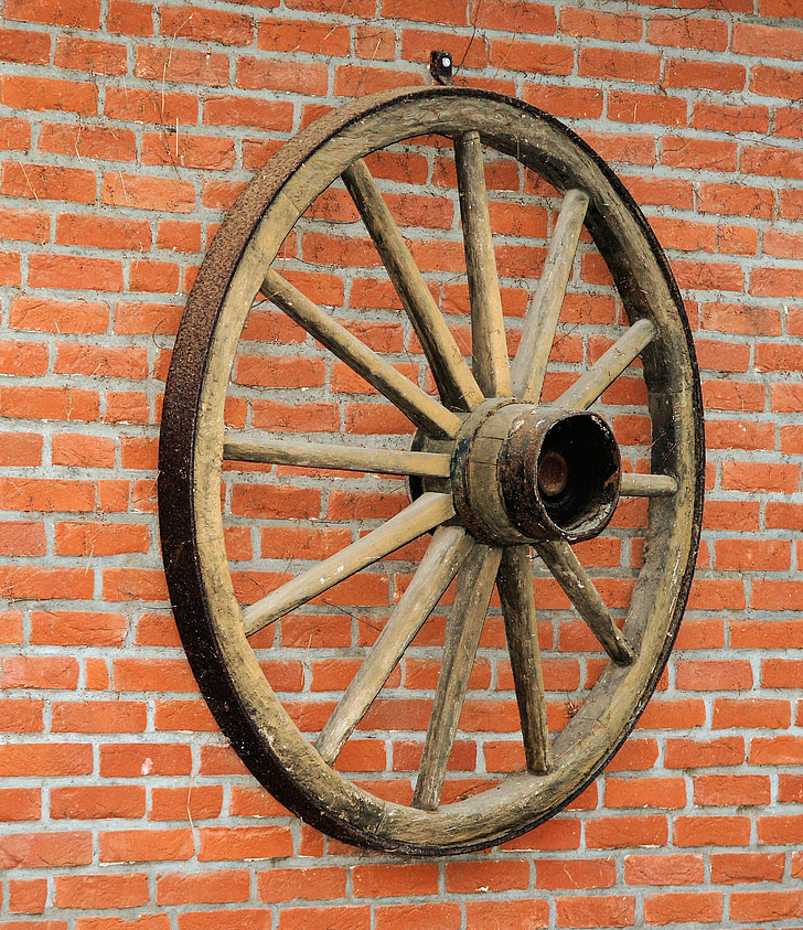 roue de wagon, mur, hauswand, texture, pierres, mur de Pierre, arrière-plan