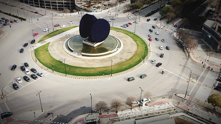 valencia, roundabout, art, monument, sport, stadium, day