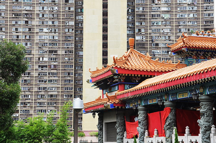 hong kong, város, nagyváros, struktúrák, építészet, modern, homlokzat