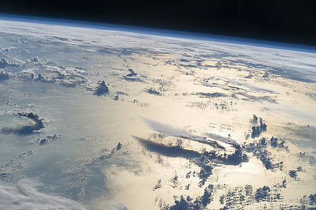 cloudscape, 지구, 공간, 코스모스, 스카이, 우주 비행사, iss