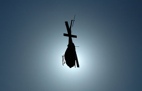 helicòpter, vol, cel, sol, l'aviació, llum del sol