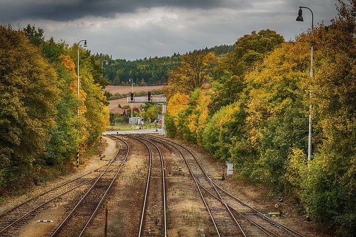 railway, track, station, hdr