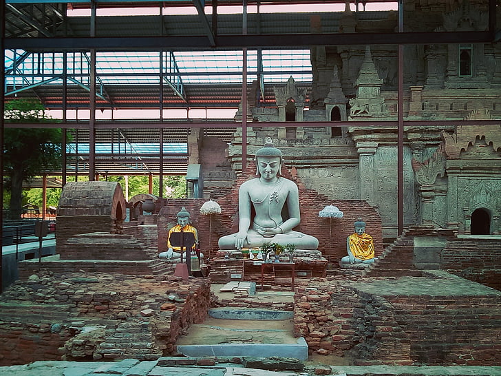 Buddha, gamle, Myanmar, buddhisme, Asia, statuen, religion