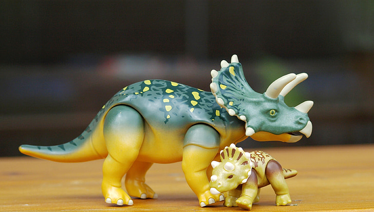 dino, triceraptos, เล่น, แบบจำลอง, ไดโนเสาร์, สมัยก่อนประวัติศาสตร์, playmobil