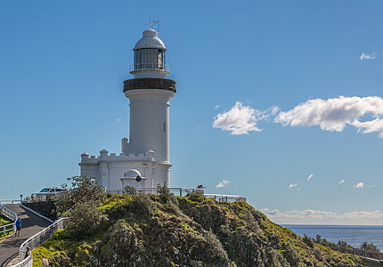 Lighthouse, kystlinje, navigation, vartegn, Beacon, Sky, naturskønne