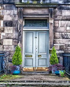 门, 门口, 植物, 首页, 公寓, hdr, 建筑