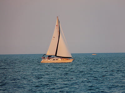 sailing boat, boot, water, sail, sea, lake