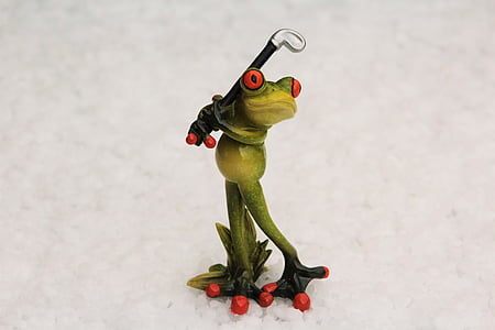 жаба, голф, голф клубове, зелена жаба, Смешно, Сладък, спортен