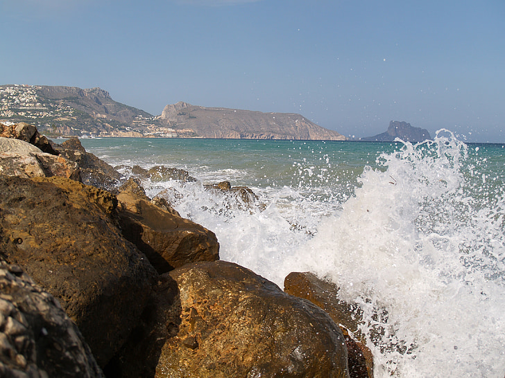 ondas, rompeolas, mar, Altea, naturaleza, Costa, Alicante