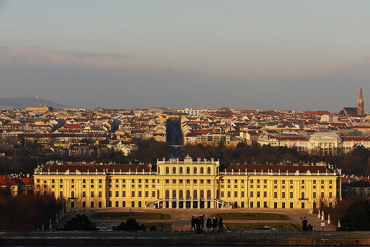 Schönbrunn, Castle, Bécs, Ausztria, építészet, császár, monarchia
