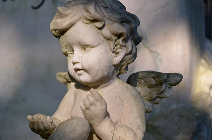 Angel, figur, kirkegård, grav, alvorlig drupe, Angel figur, håber