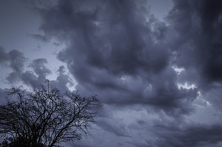 Mrak, oblaki, nebo, cloudscape, oblačno, somrak