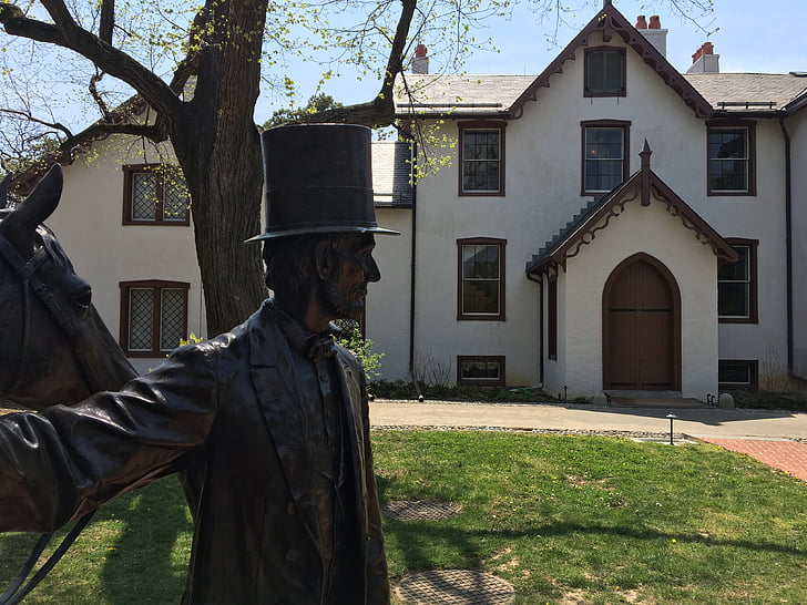 Lincoln, casa, Washington, DC, estàtua, punt de referència, edifici