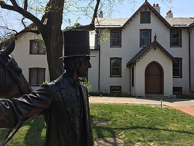 Lincoln, maison, Washington, DC, statue de, point de repère, bâtiment