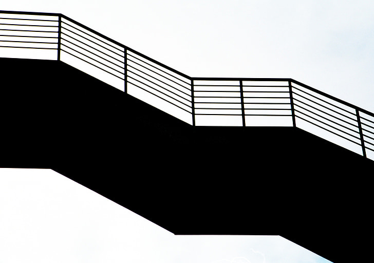 brug, ladder, het platform