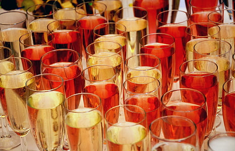 šampanieša, šampanieša glāzes, brilles, dzēriens, spirta, svinības, svinēt