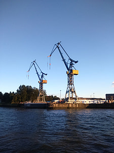 Hamburgas, uosto, kranai, uosto kranai