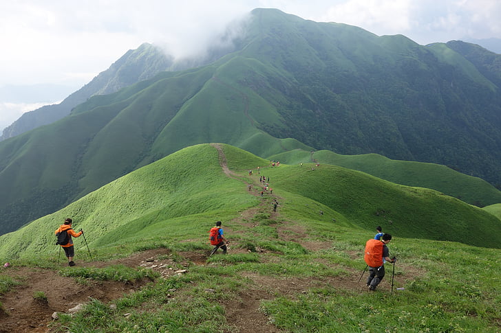 wugongshan, bergen, hiker, promenad