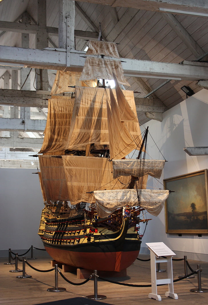 ship, sails, museum, masts, jib, victory, model