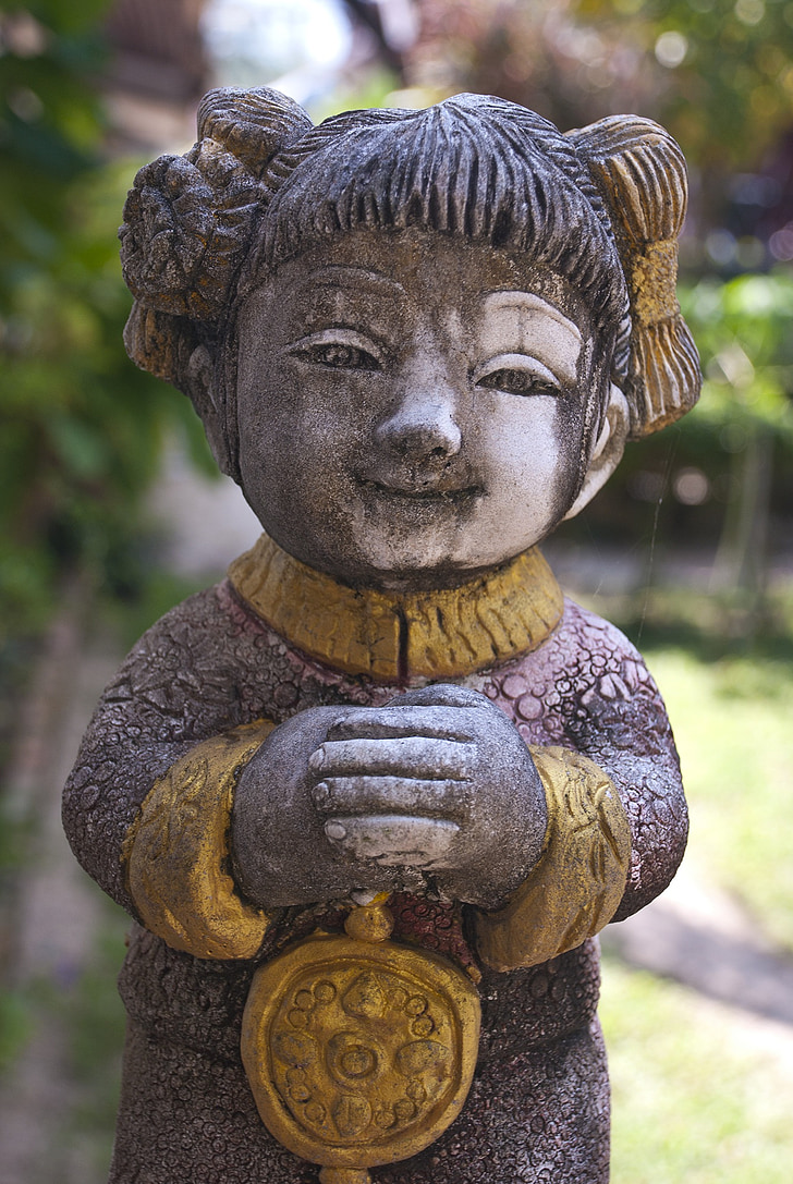 Thaiföld, mosolyok földje, ábra, lány, gyerekek, figura, személy