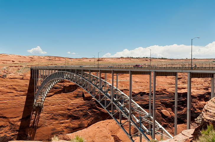 híd, Glen canyon, modern építőipari, sivatag, Amerikai Egyesült Államok, Arizona, híd - ember által létrehozott építmény