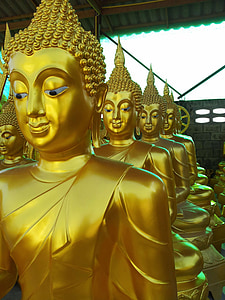 dourado, estátua de Buda, estátua