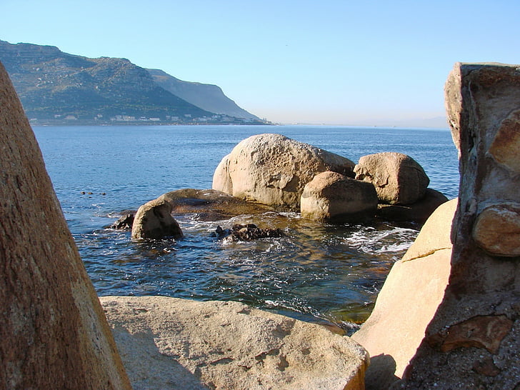 Cape town, Sydafrika, Fish hoek lokalområdet, kystnære gang, populære, havet, Ocean