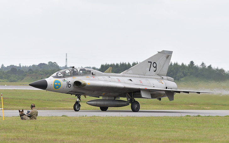avion, borbenih zrakoplova, Draken, J35, Saab, Airshow, jet
