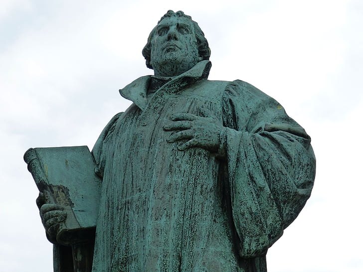 Luther, Figur, Magdeburg, Sachsen-anhalt, kyrkan, protestantiska, Martin luther