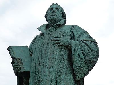 Luther, figur, Magdeburg, Sachsen-anhalt, kirke, protestantiske, Martin luther
