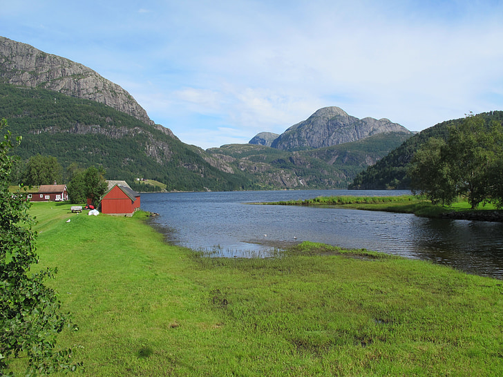 Sunnfjord, Dale, Norge, Mountain, fjorden, berget, kusten