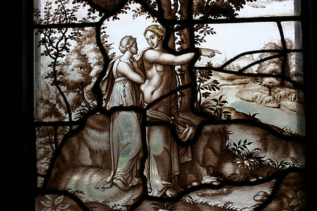 Glassmaleri, Château de chantilly, de franske adelen, Frankrike