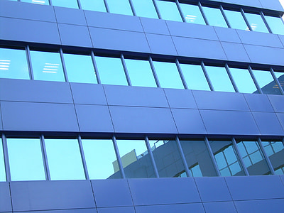 facciata, blu, architettura