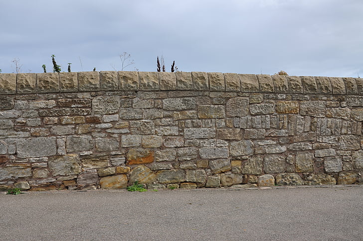 湖 dusia, 石, 古い, 石の壁
