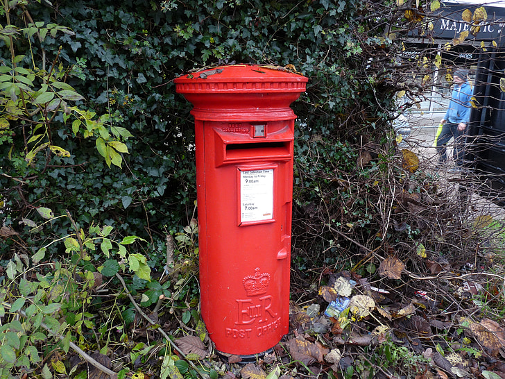 post-boks, rød, engelsk, e-post, britiske, letterbox, England